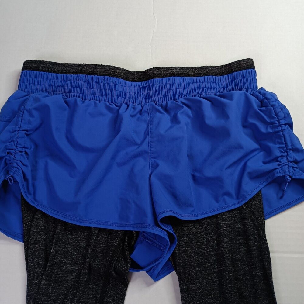 Athleta Go Getter 2 In 1 Knicker Capri Running Shorts Blue Gray Activewear Sz S - Picture 2 of 8
